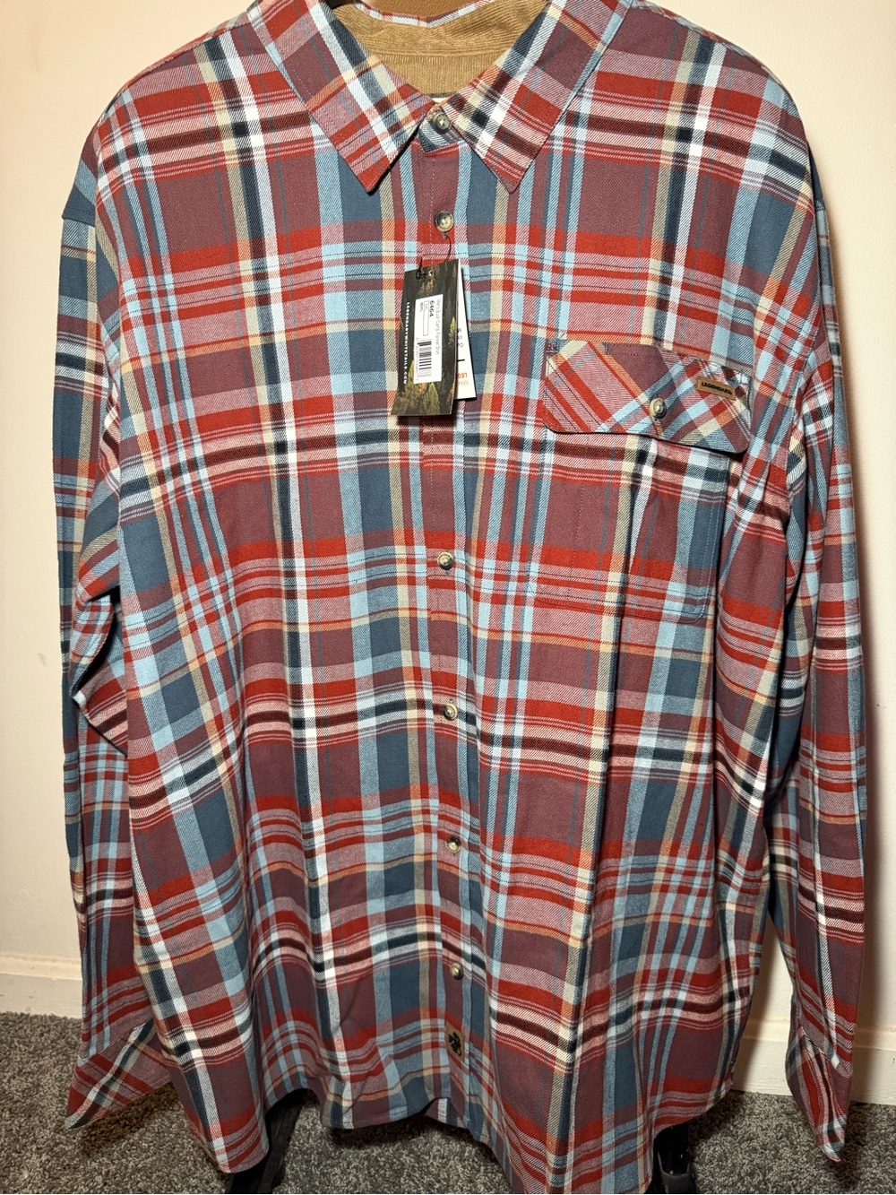 NWT Legendary Whitetails Mens Button Up Shirt 3XL Red Plaid Buck Camp Flannel